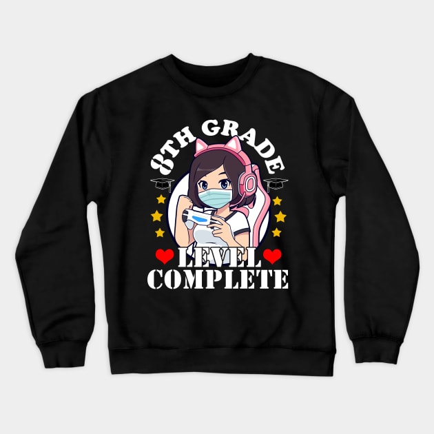 8th Grade Graduation Girl Loves Anime Gaming Girls Crewneck Sweatshirt by Ramadangonim